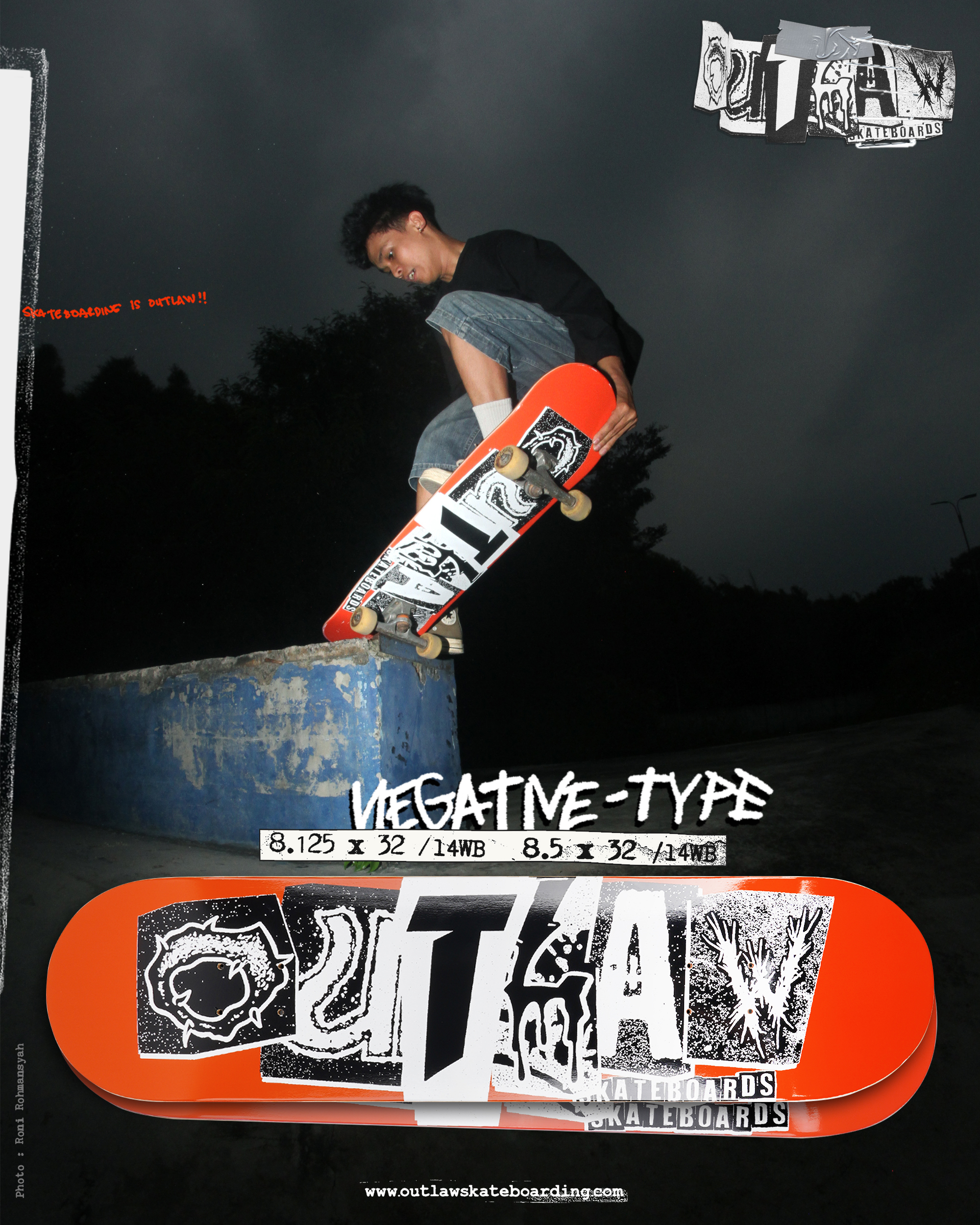 outlaw - negative type team deck ads